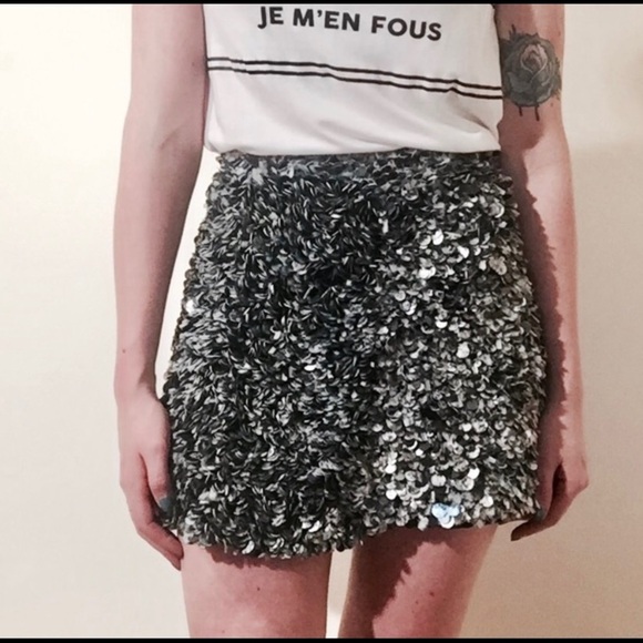 All Saints sequined mini skirt size 2 EUC - Picture 1 of 4